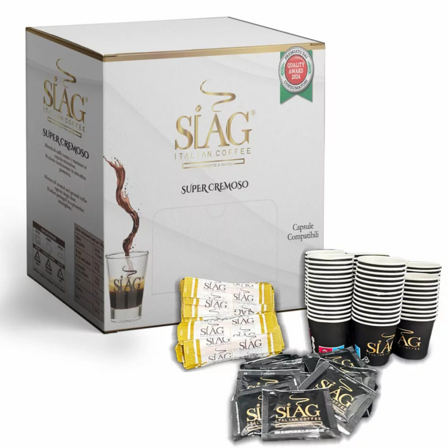 Siag Caffè 100 Capsule Cremoso Compatibili A Modo Mio + KIT