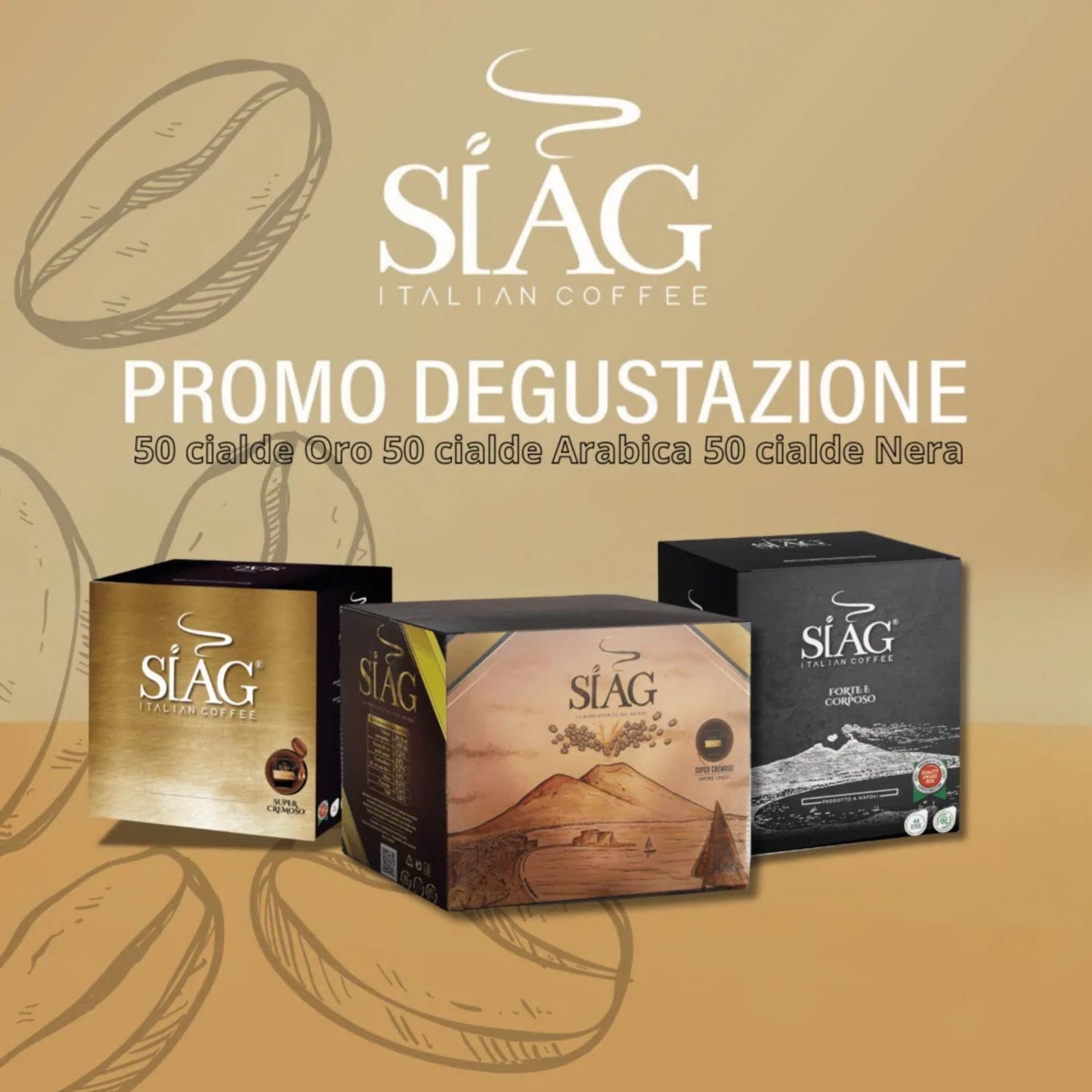 Siag Caffè PROMO DEGUSTAZIONE 50 Cialde oro + 50 Cialde nere + 50 Cialde Arabica